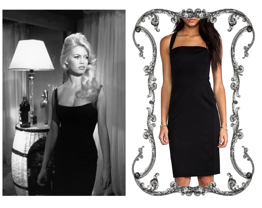 Bridgitte Bardot, black cocktail dress