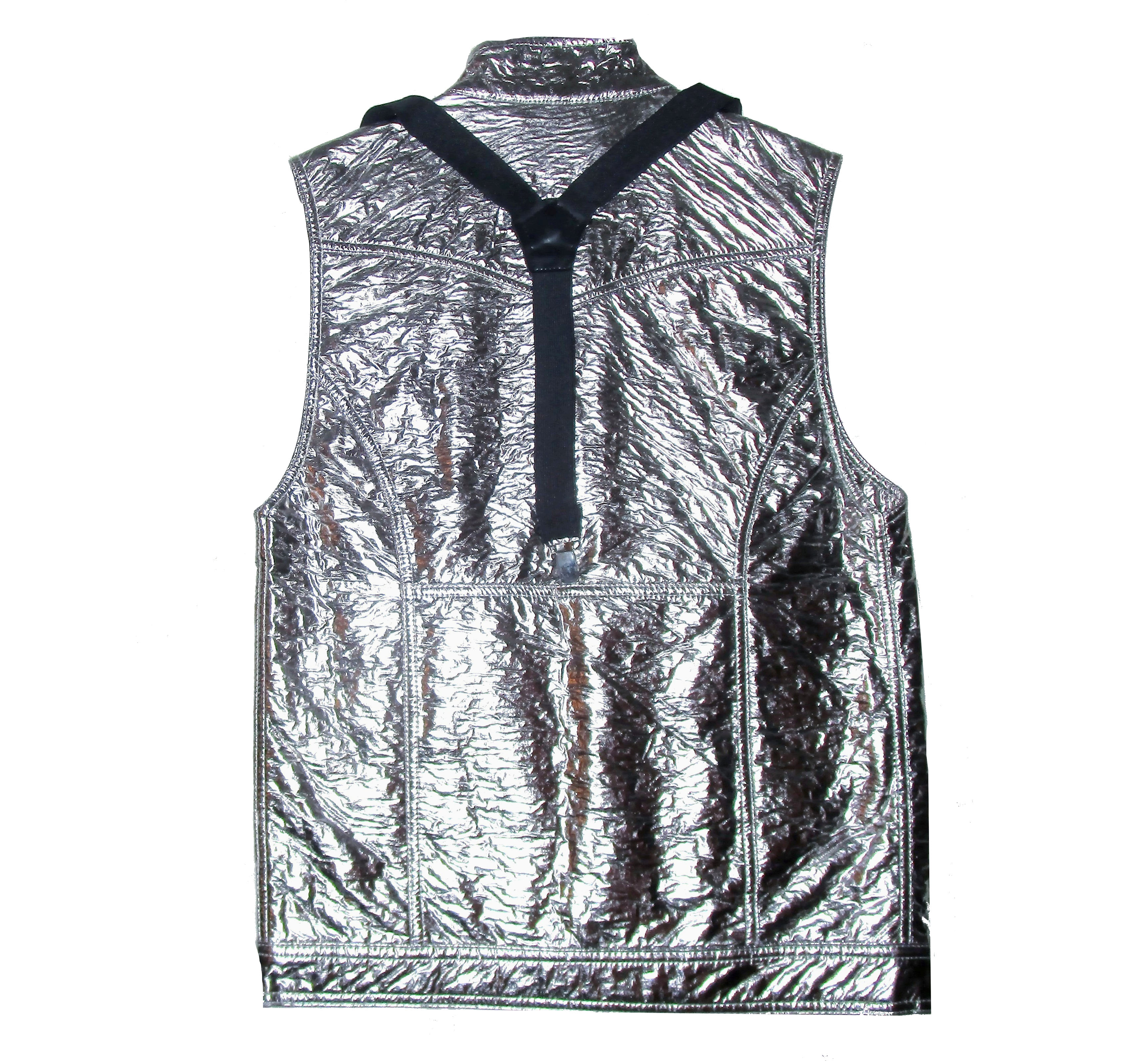 Trendy Unisex Street Style Silver Metallic Vest – Affordable Online