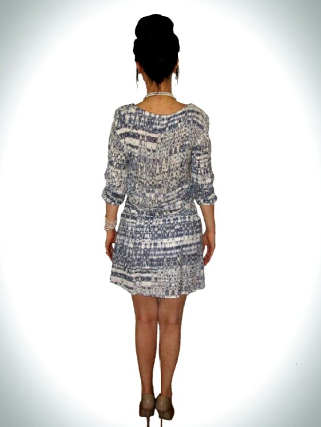 Mini white and grey summer dress