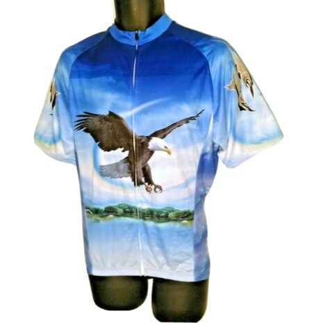 XINTOWN Bicycle Riding Shirt Men XL Blue Active Wear Cycling Top American Eagle
